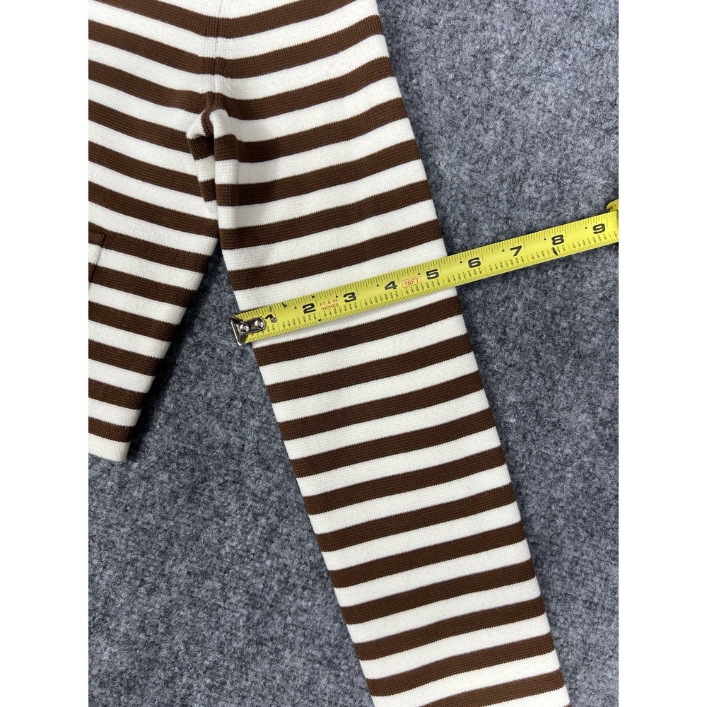 Aritzia Babaton Notable Cardigan XS Brown White Striped Cropped NWT - Picture 7 of 15